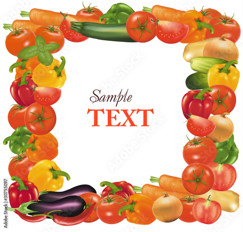 Frame made from vegetables. Vector.