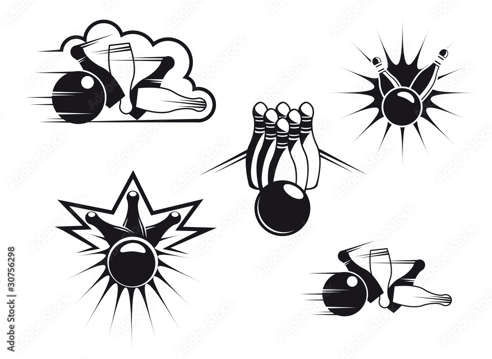 Bowling symbols Stock Vector | Adobe Stock