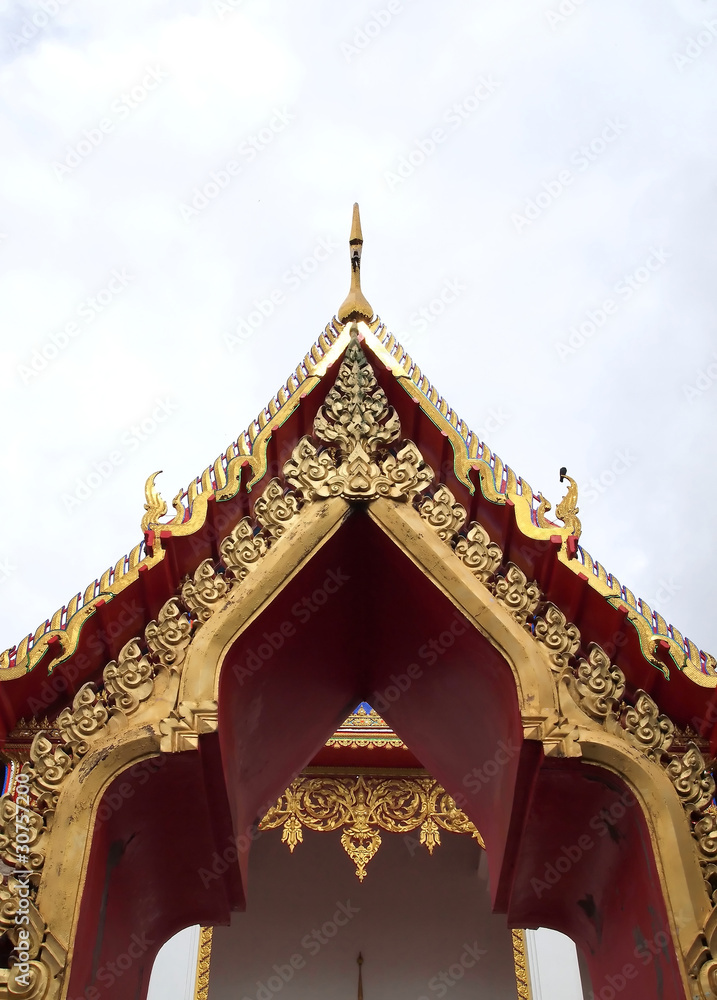 Door of Wat Chalong on Phuket island,Thailand