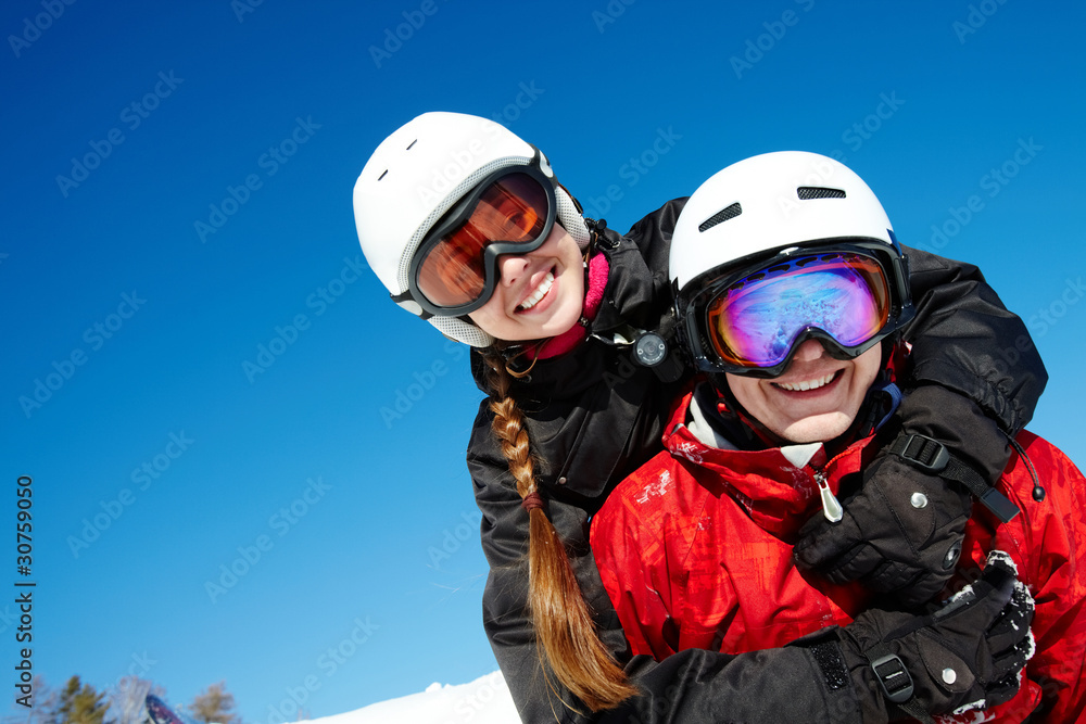 Couple of snowboarders Couple of snowboarders