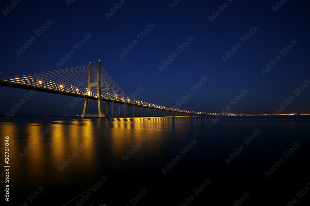 Naklejka premium The traditional bridge over the river Tejo