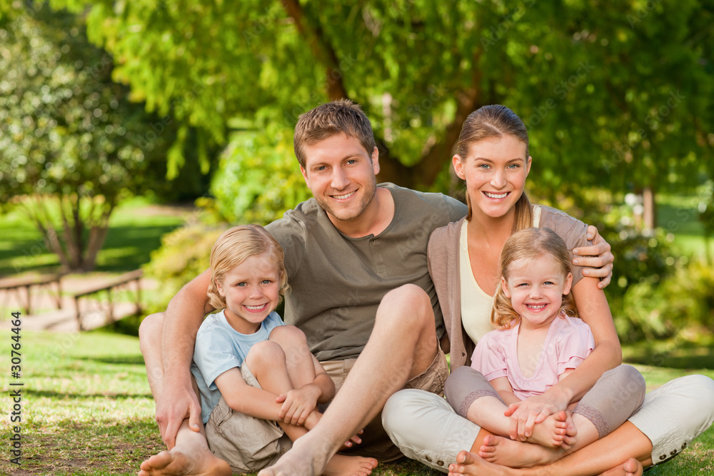 Lovely family in the park Lovely family in the park