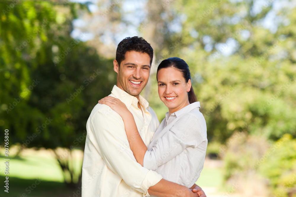Happy lovers in the park Happy lovers in the park
