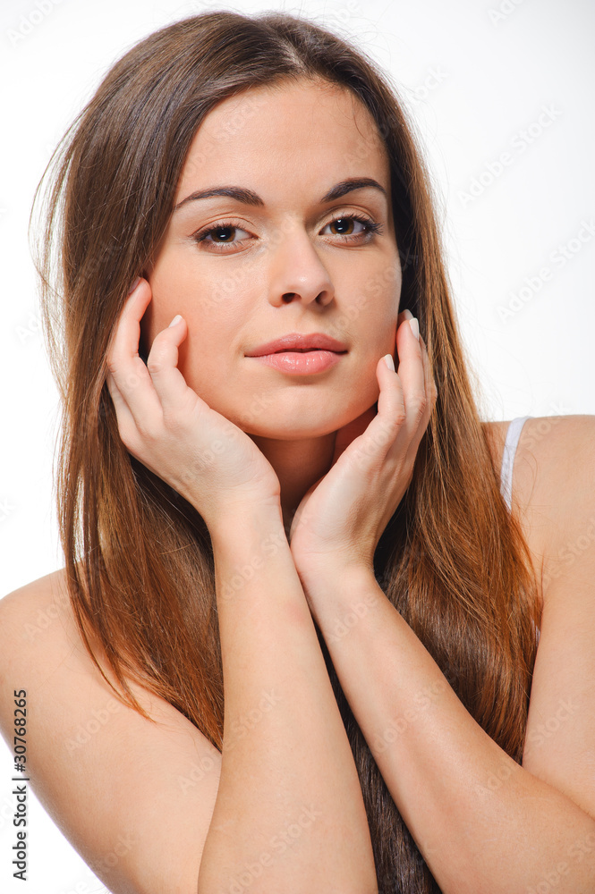 Close-up portrait of a fresh and beautiful young fashion model Close-up portrait of a fresh and beautiful young fashion model
