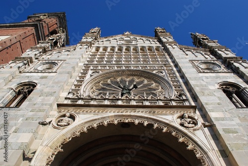 Gothic cathedral facade, Monza, Lombardy, Italy photo