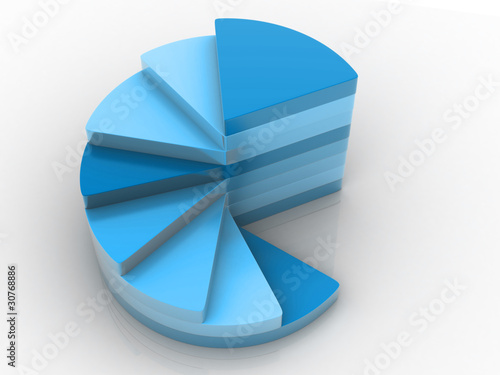 A blue colour pie chart graph