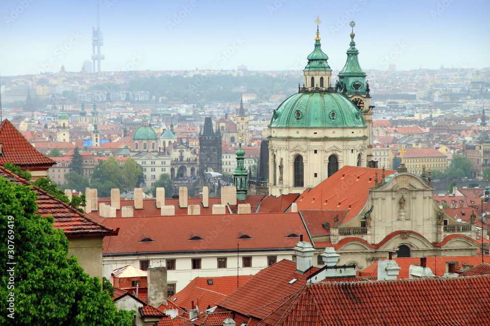 View  of the old  city from Prague Castle Czech Republic