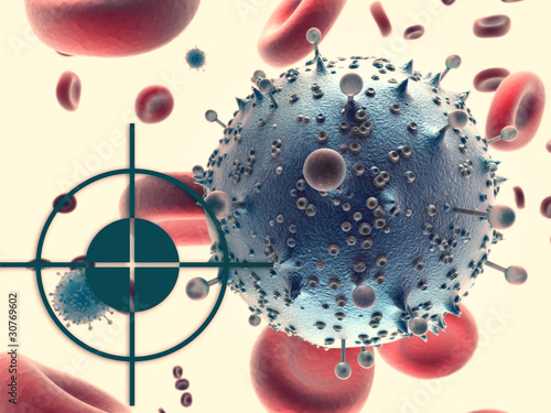virus closeup and target