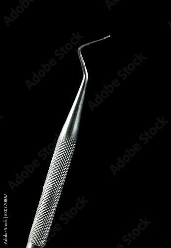 Dental explorer or sickle probe dentistry instrument isolated