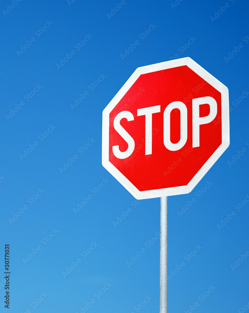 Stop Sign on blue sky