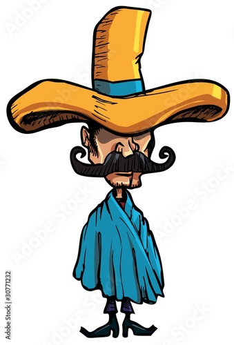 Cartoon Mexican islolated one white