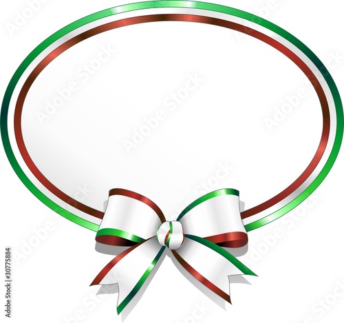Italia Coccarda Stemma con Fiocco-Italy Badge and Bow-Vector