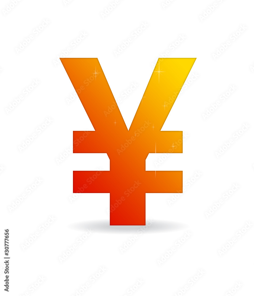 Obraz premium Orange Yen Sign