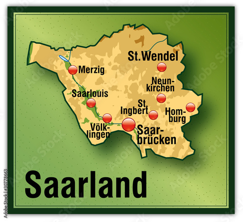 Saarland Höhenschichten als Vektoren