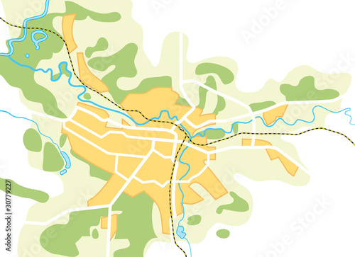 Simplified Vector Map of The City