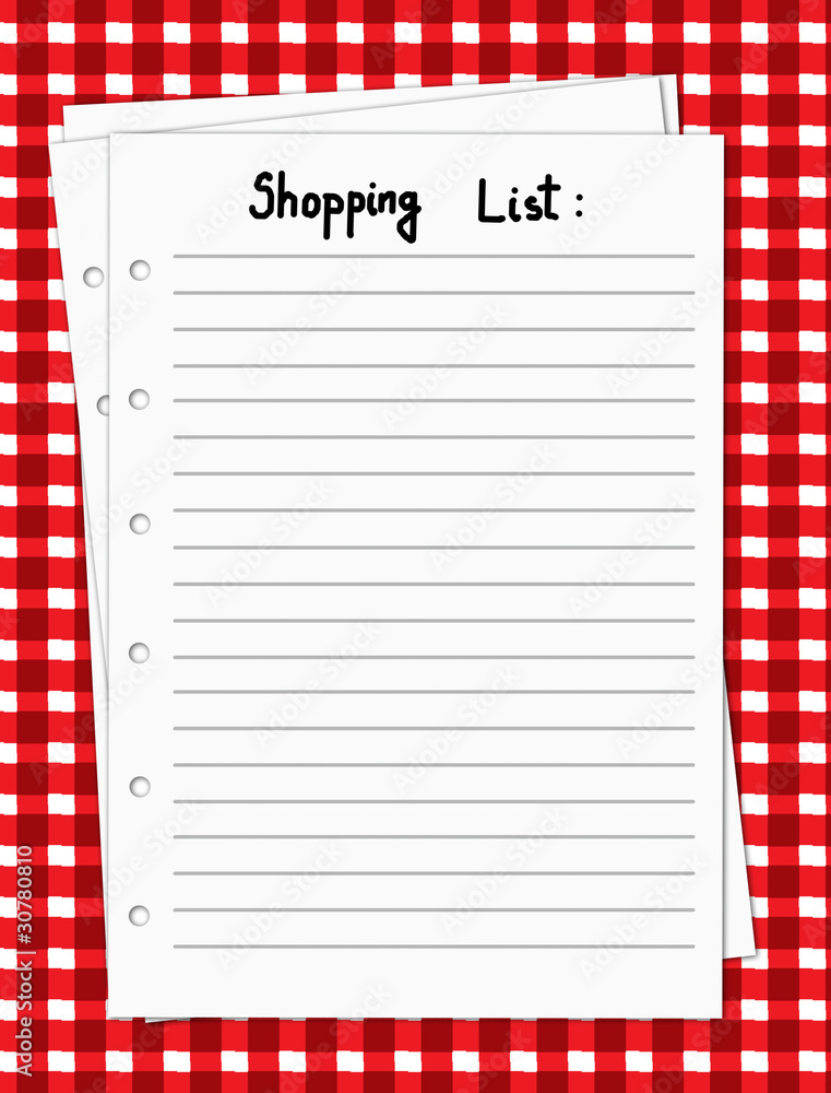 Shop List Vector Blank shopping list Stock Vector | Adobe Stock