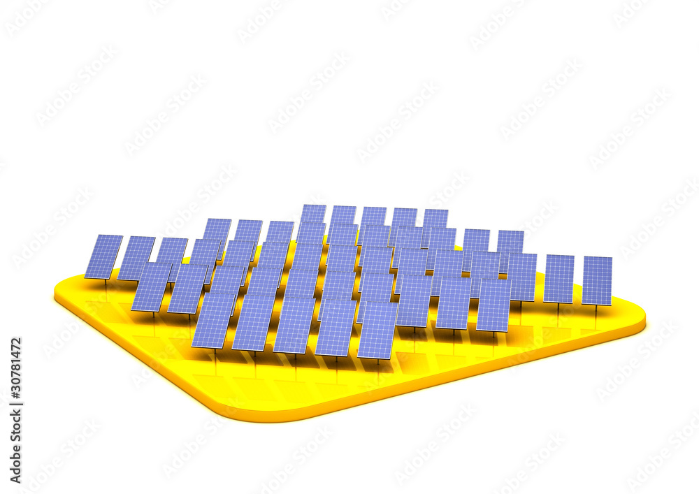 Fototapeta premium 3D Solarkraftwerk