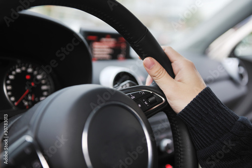 man using car navigation