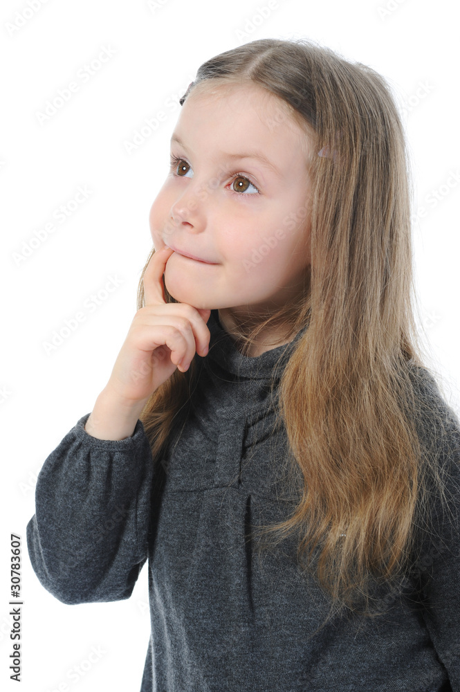 Portrait of a pensive little beautiful girl Portrait of a pensive little beautiful girl