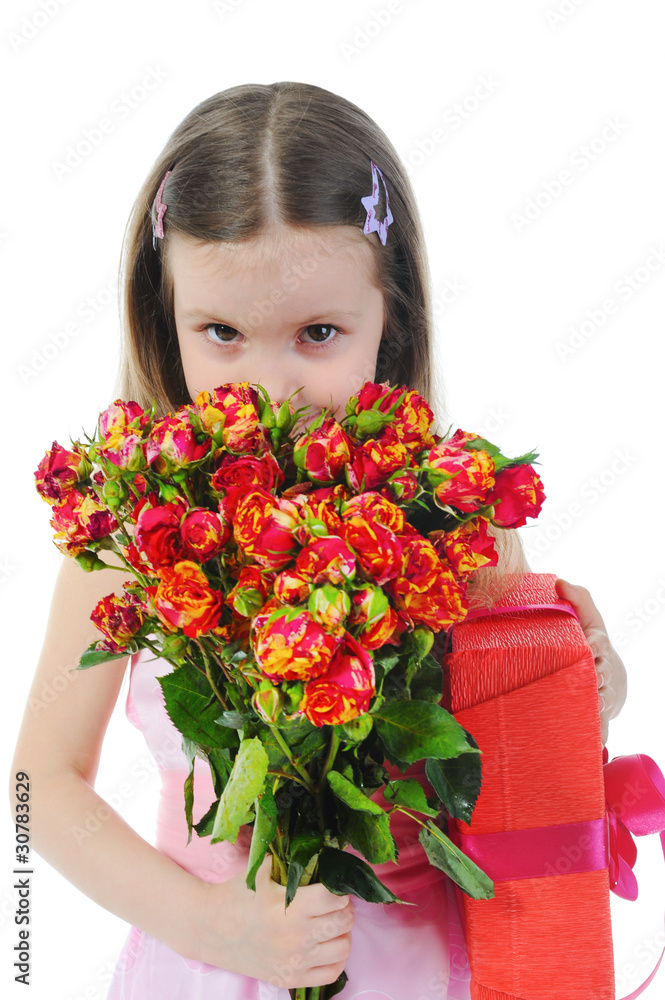 little girl with a rose. little girl with a rose.