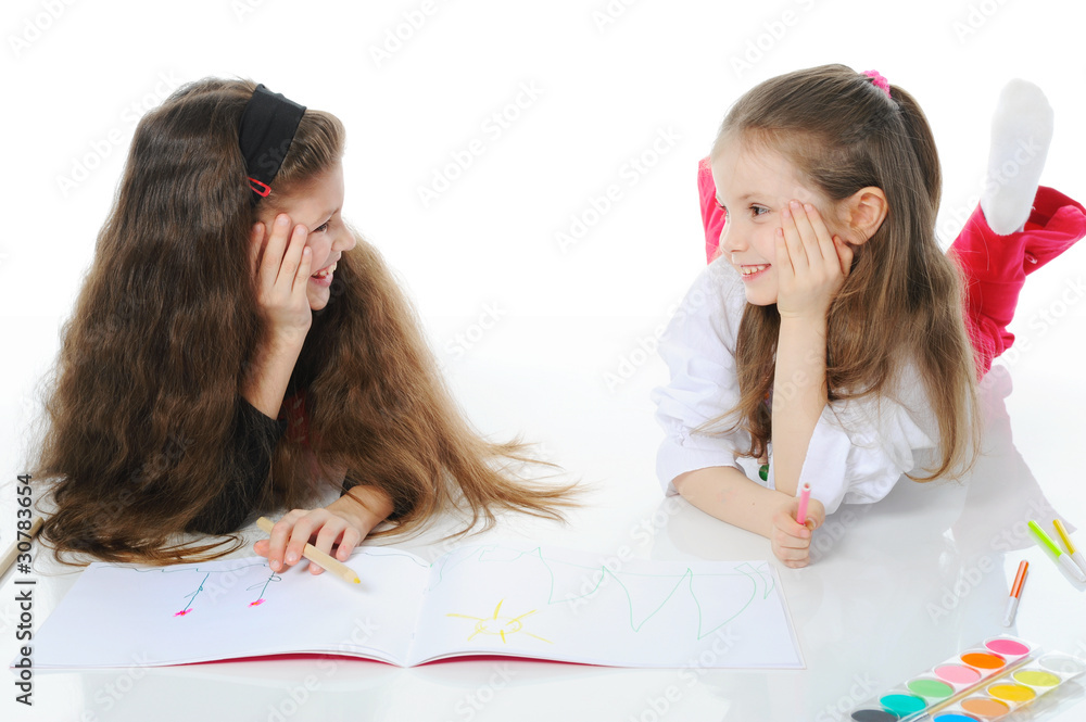Two sisters draw on the album.