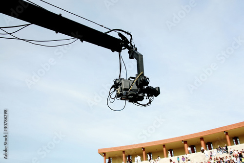 Jib camera in action on stadium