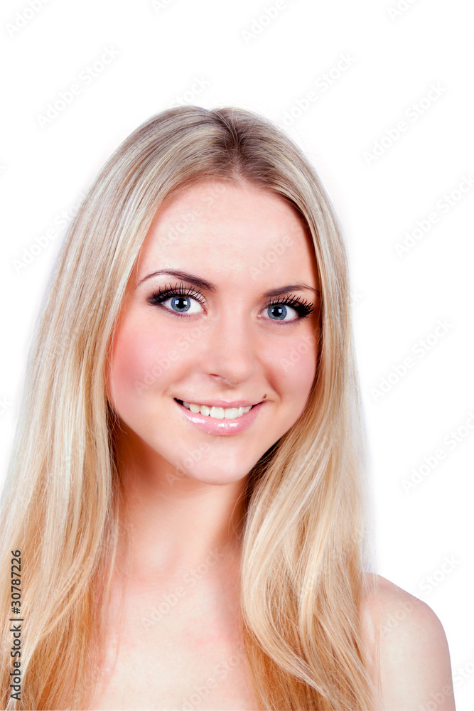 Portrait of young beautiful girl face Portrait of young beautiful girl face
