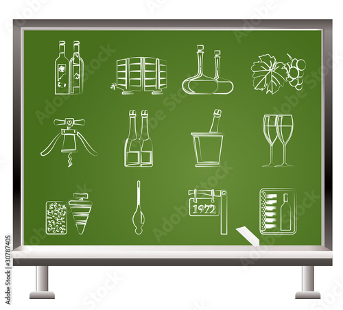 Wine and drink Icons - Vector Icon Set
