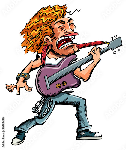 Cartoon of a heavy metal singer