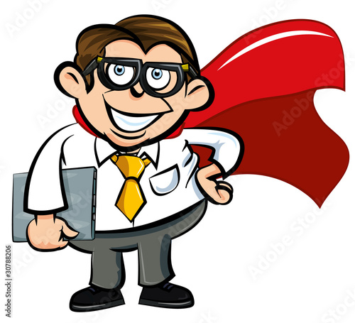 Cartoon Superhero office nerd