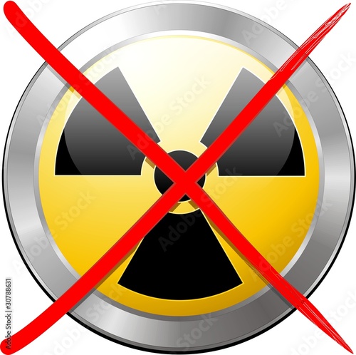 No Nucleare Simbolo Icona-No Nuclear Symbol Icon-Vector