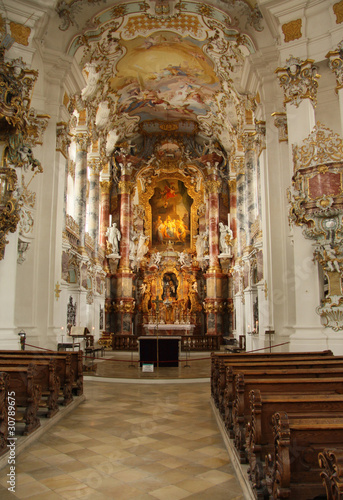 Wieskirche bei Steingaden - Blick auf den Altar photo