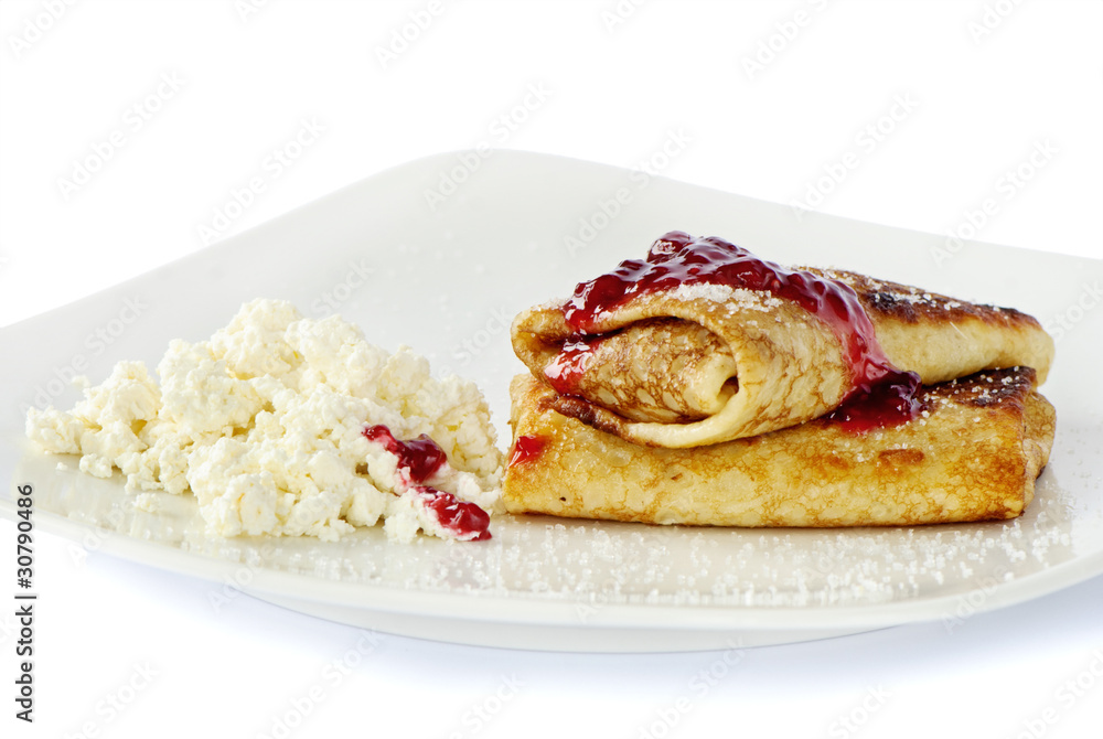 Pancakes isolated on white