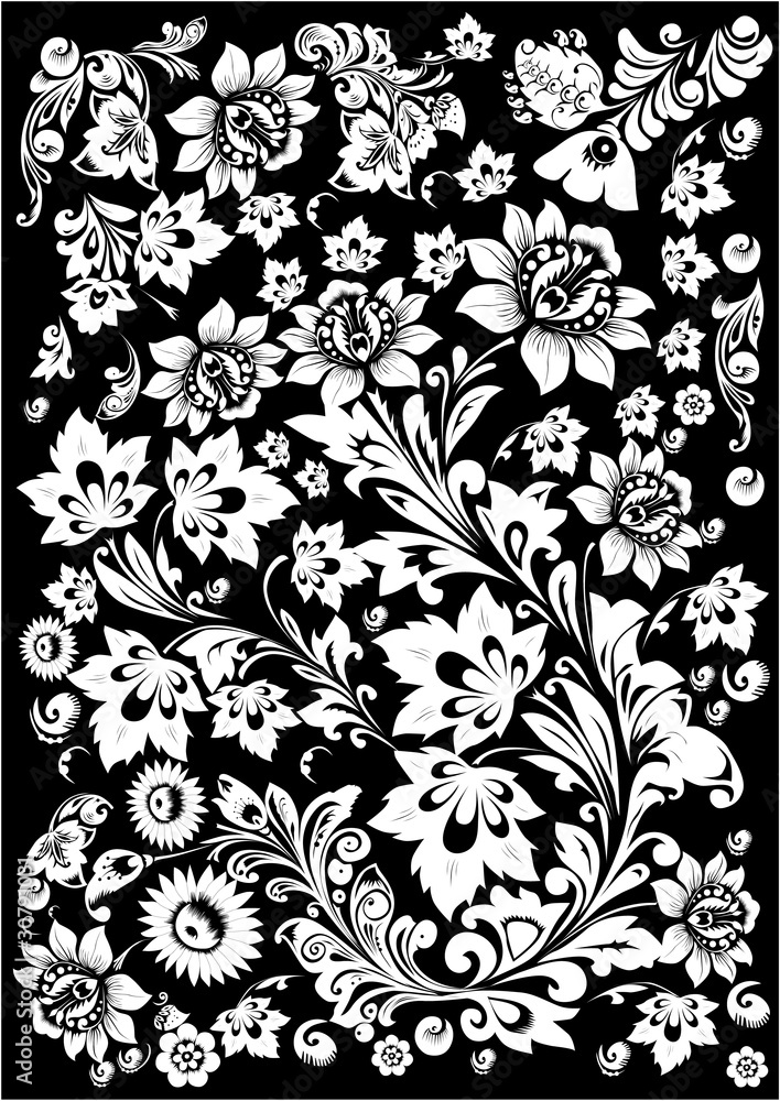 white decoration with floral designed elements white decoration with floral designed elements