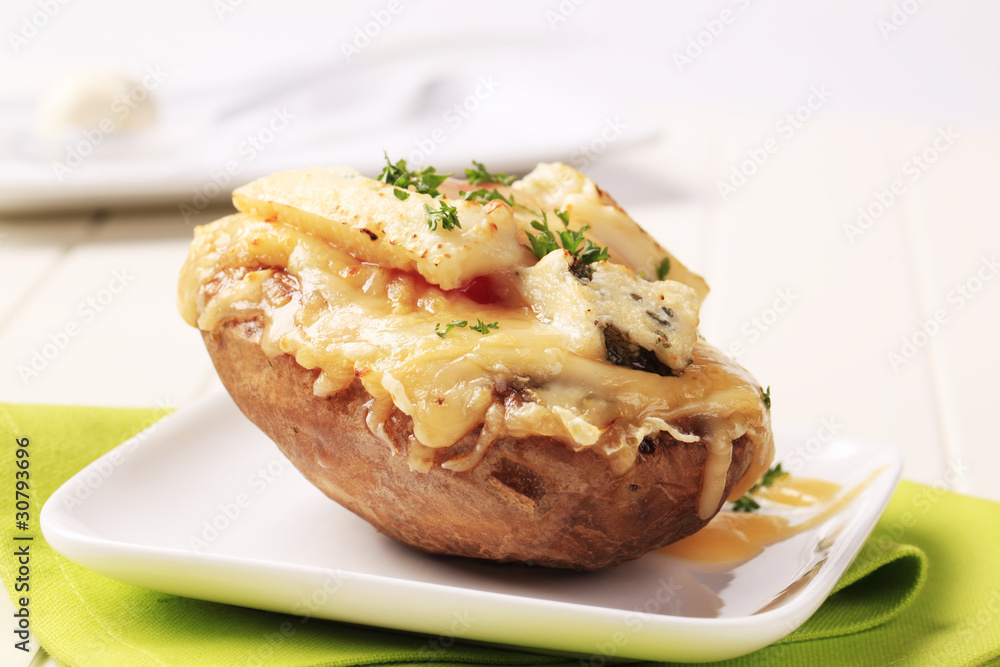 Double cheese twice baked potato Double cheese twice baked potato