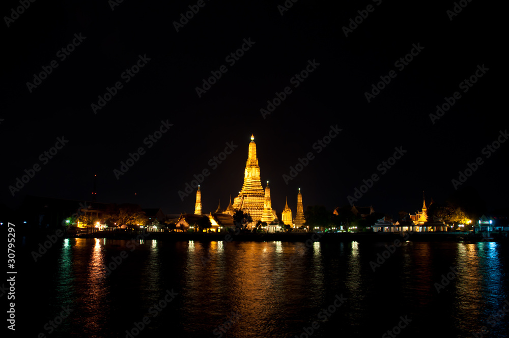 Wat Arun Temple night  in thailand