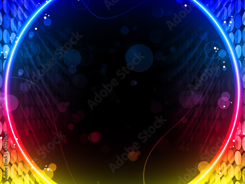 Disco Abstract Circle Box on Black Background