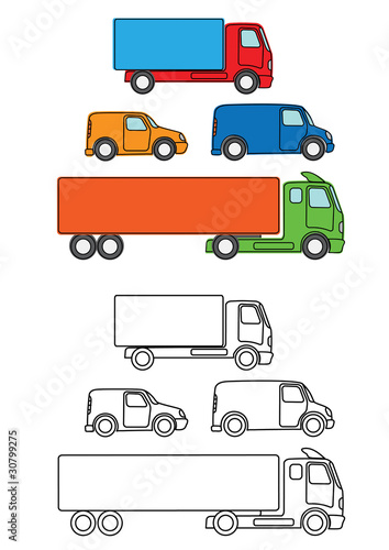 transport fleet illustrated icons
