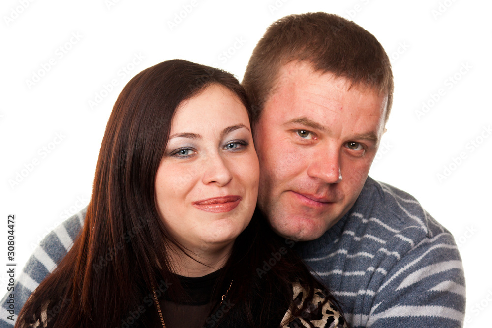Portrait of a young happy smiling family Portrait of a young happy smiling family