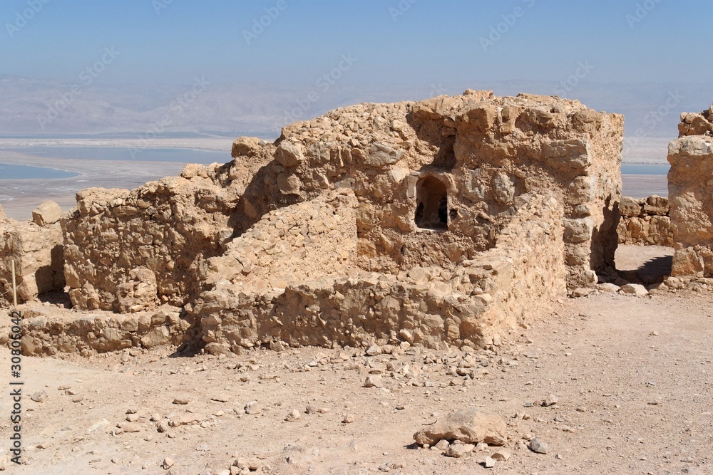 Ruins of ancient Masada fortress near the Dead Sea