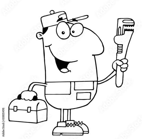 Outlined Plumber