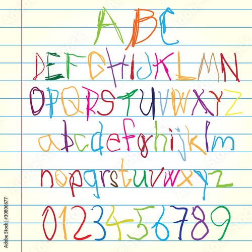Illustration of colored alphabet