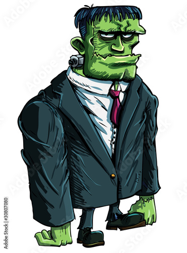 Cartoon Frankenstein moster as a boss