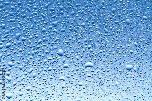 Water Drops on a blue