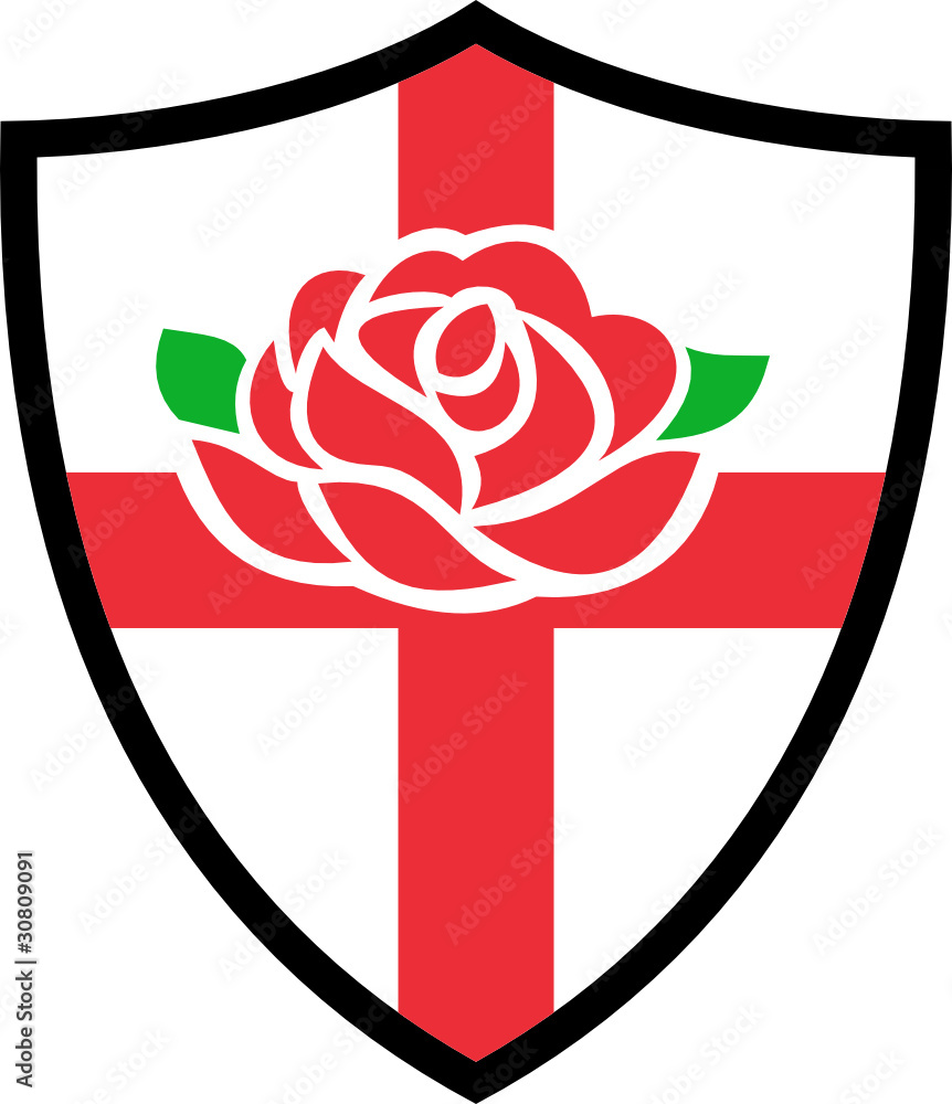 crush Fjernelse Sociologi england rugby red rose shield Stock Vector | Adobe Stock