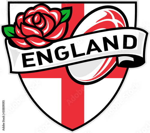 england rugby ball english rose shield flag