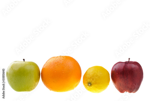 apples, orange and lemon