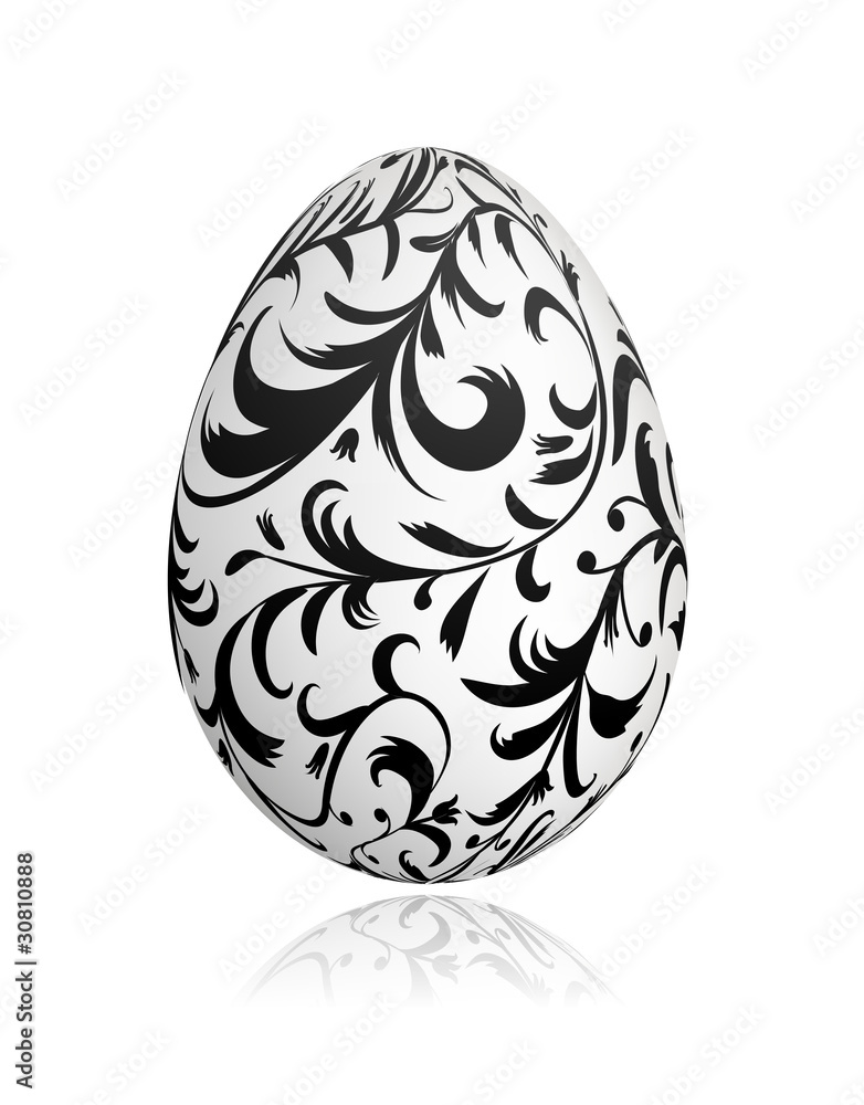 Easter egg with floral ornament for your design Easter egg with floral ornament for your design