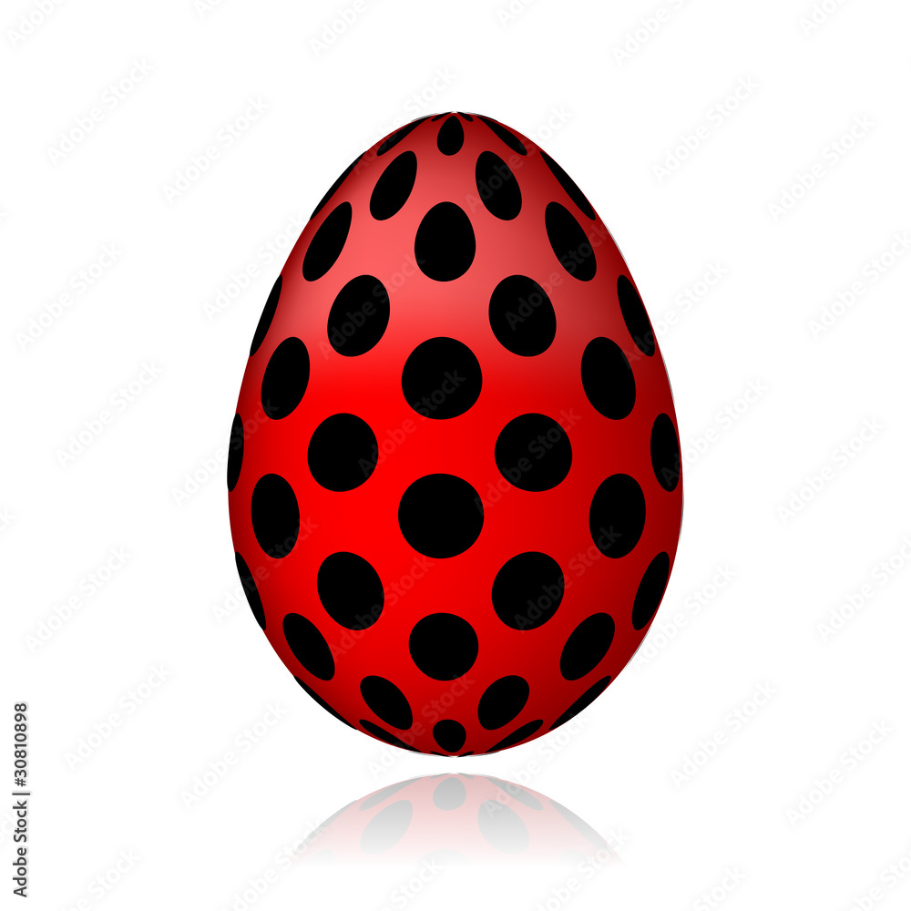 Red egg in black peas for your design Red egg in black peas for your design