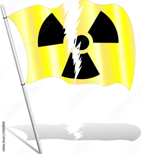 No Nucleare Bandiera Strappata-Ripped No Nuclear Flag-Vector